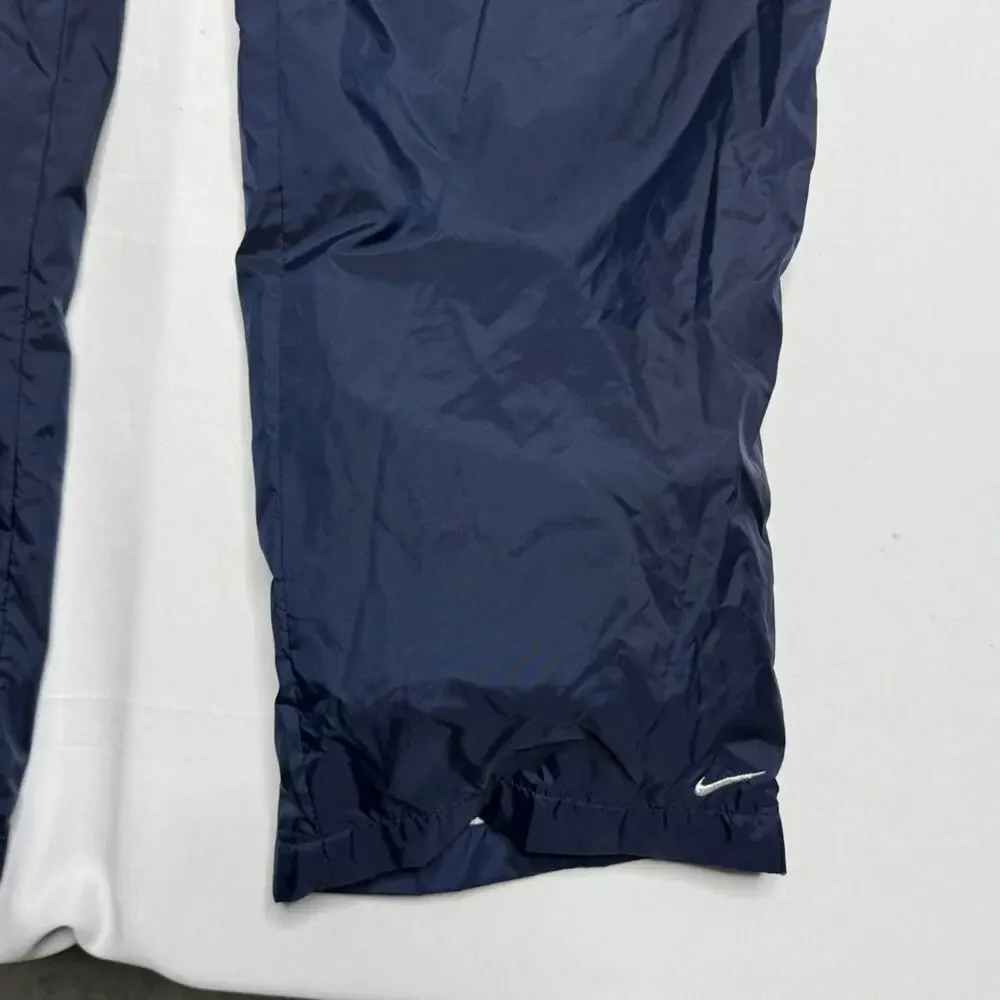 Vintage 1990s Nike Track Pants Windbreaker Pants Navy Blue Size Large